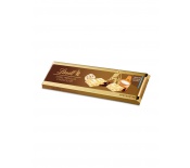 LINDT GOLD WHITE CHOCOLATE BAR WITH COCOA CHIPS AND RICE CRISPIES 300G