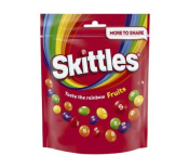 SKITTLES CHEWY CANDIES COATED WITH SUGAR, WITH FRUIT FLAVOR 318G